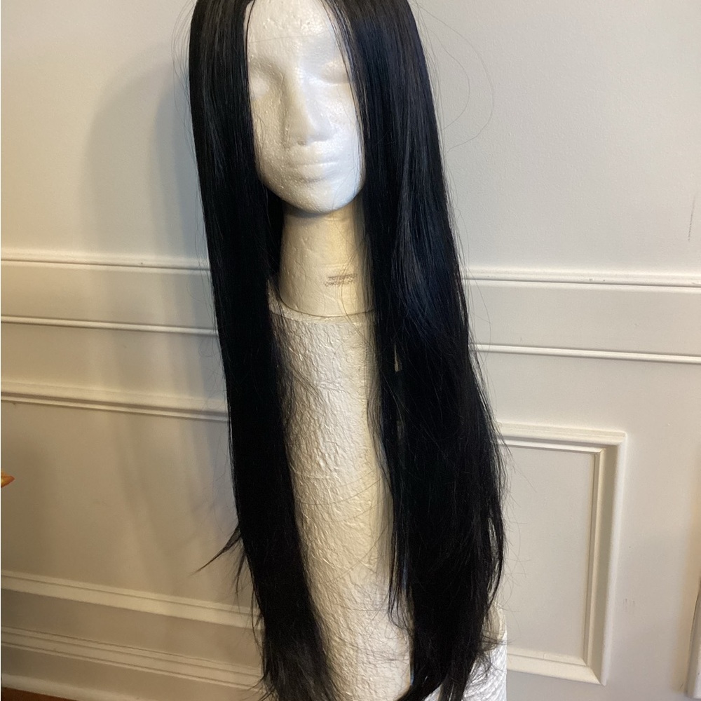 Synthetic Sleek Black Hair Wig ( Length ~ 32 - 34 Inches)
